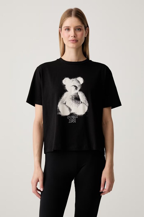 Guess t-shirt γυναικείο βαμβακερό BEAR μαύρο V6YI06 K4273