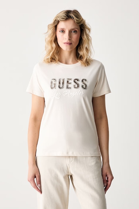 Guess tričko dámské bavlněné béžové W6YI30 K4349