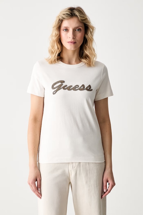 Guess T-shirt γυναικείο βαμβακερό μπεζ W6YI29 K4348