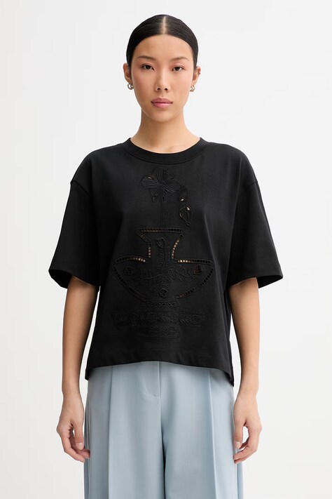 MUNTHE T-shirt damski bawełniany NELLAMY czarny 262113526267