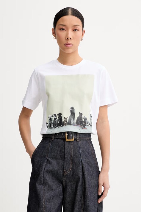MUNTHE T-shirt damski bawełniany NYLA biały 262110926260