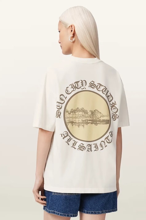 AllSaints T-shirt damski bawełniany SUN biały W122JE