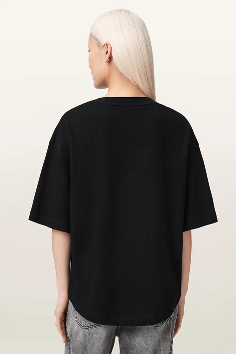 AllSaints Футболка оверсайз жіноча бавовняна ICON — AW26-TSDZZL, чорний — фото 2