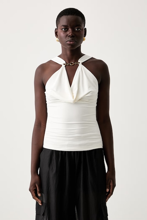 Marciano by Guess bluzka na ramiączkach damska RAISSA beżowa gładka G6YP04 K4550