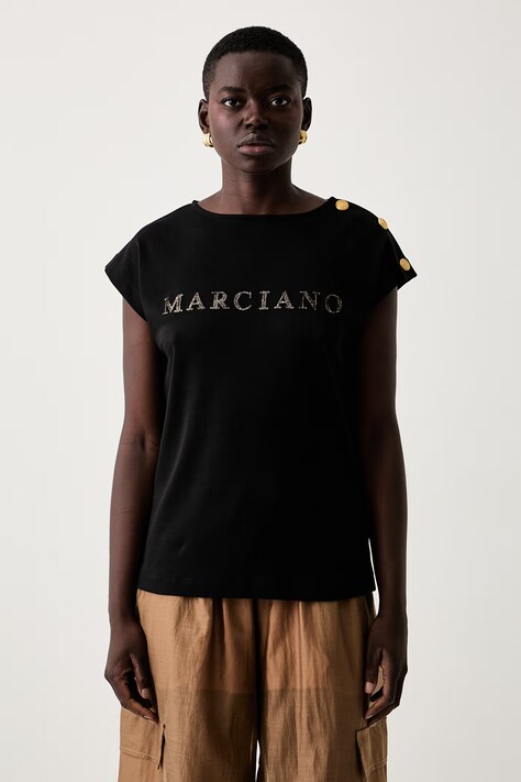 Marciano by Guess majica za žene od pamuka NEW LYRIS crna G6YI03 K4911