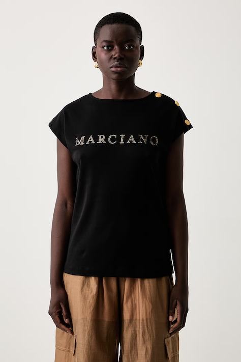 Marciano by Guess majica za žene od pamuka NEW LYRIS crna G6YI03 K4911