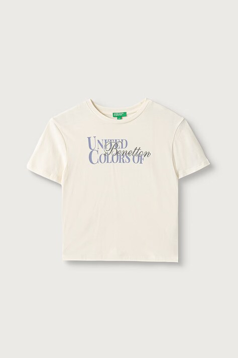 United Colors of Benetton Kratka majica otroška bombažna bež 3I1XC10U9