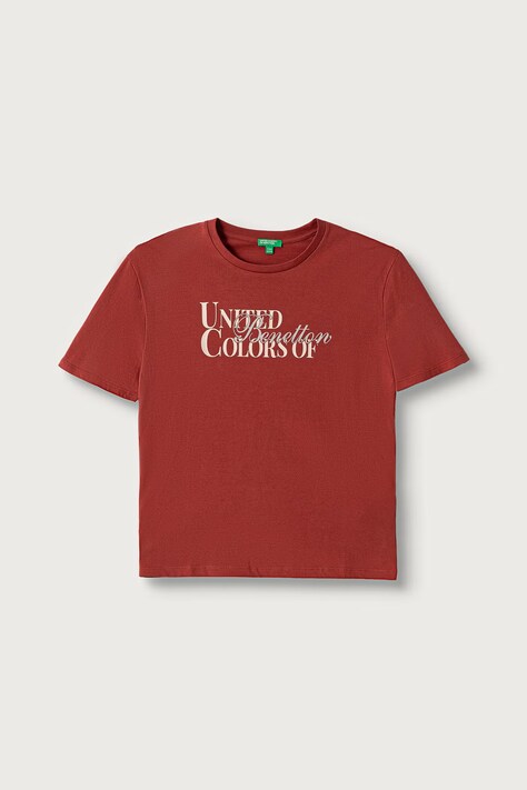 United Colors of Benetton Kratka majica otroška bombažna rdeča 3I1XC10U9