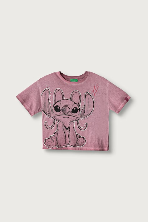 United Colors of Benetton T-shirt dziecięcy bawełniany różowy 3085C10CI