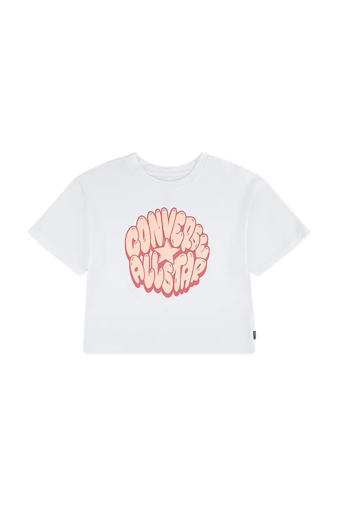 Converse T-shirt dziecięcy z bawełną biały 4CJ018