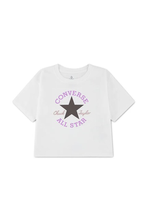 Converse футболка дитяча з бавовною — AW26-TSGZRA, білий — фото 2