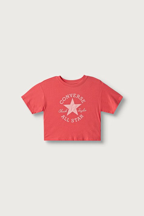 Converse T-shirt dziecięcy z bawełną różowy 4CG896