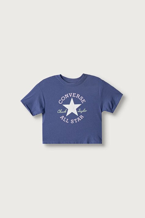 Converse T-shirt dziecięcy z bawełną niebieski 4CG896