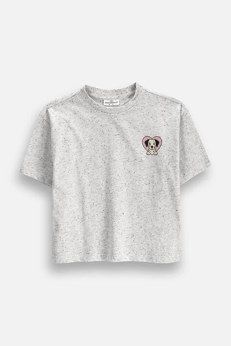 Coccodrillo T-shirt dziecięcy z bawełną beżowy TINNY TROUBLE GIRL KIDS