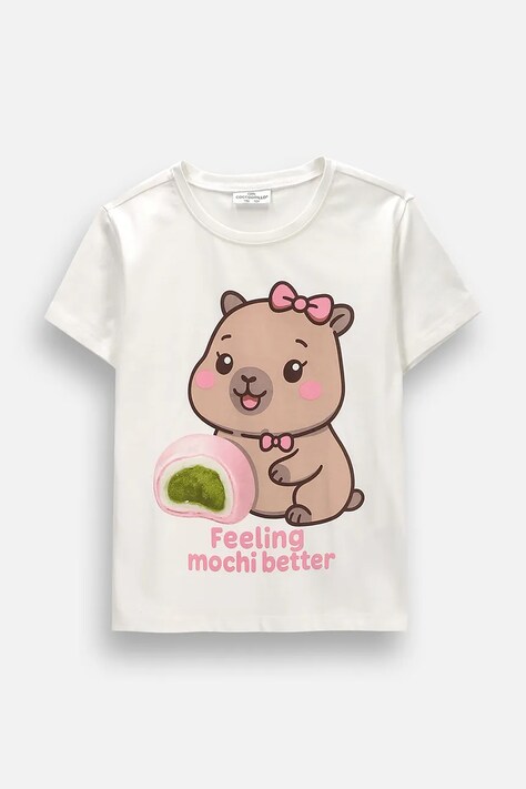 Coccodrillo T-shirt παιδικό βαμβακερό με ελαστάν μπεζ EVERYDAY GIRL A