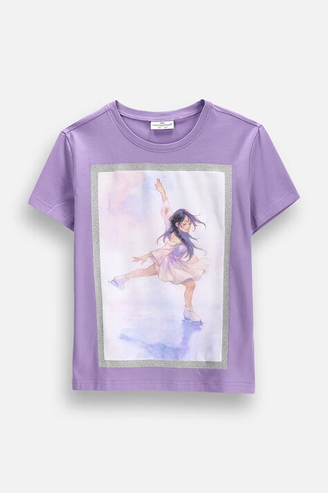 Coccodrillo T-shirt παιδικό βαμβακερό με ελαστάν μωβ EVERYDAY GIRL A
