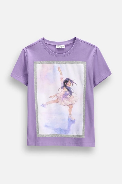 Coccodrillo T-shirt παιδικό βαμβακερό με ελαστάν μωβ EVERYDAY GIRL A