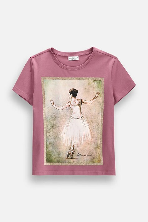 Coccodrillo T-shirt παιδικό βαμβακερό με ελαστάν ροζ EVERYDAY GIRL A