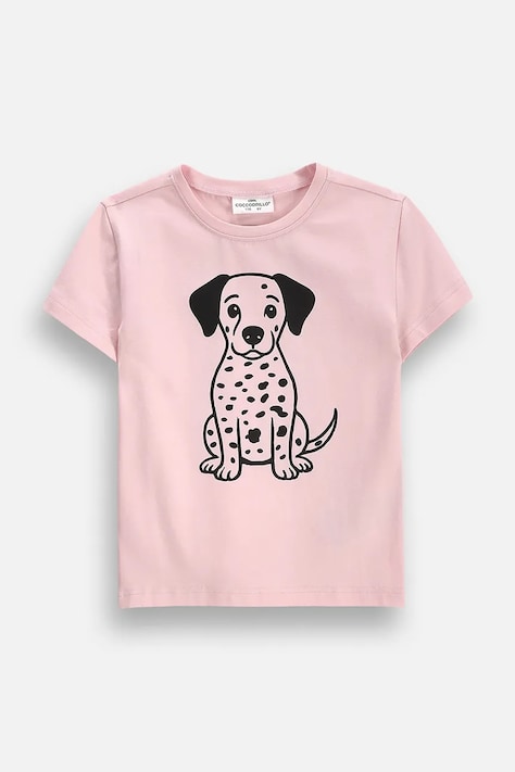 Coccodrillo tričko dětské bavlněné s elastanem růžové TINNY TROUBLE GIRL KIDS