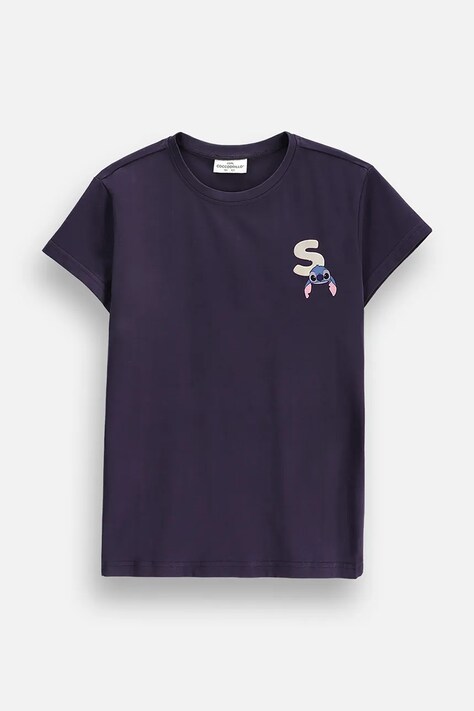 Coccodrillo T-shirt dziecięcy z bawełną granatowy LICENCE GIRL