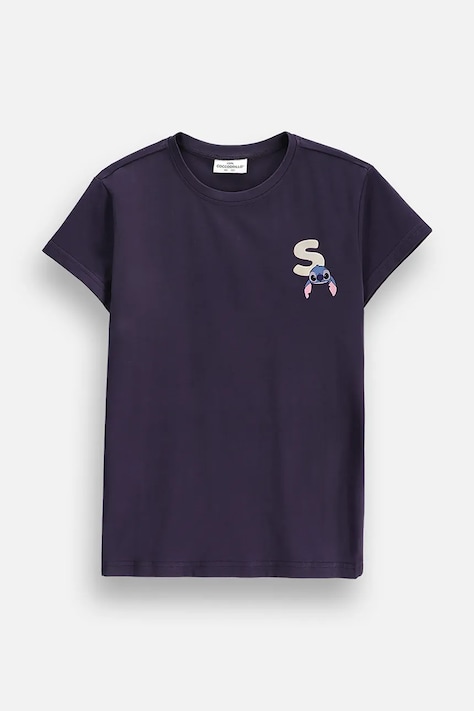 Coccodrillo T-shirt dziecięcy z bawełną granatowy LICENCE GIRL