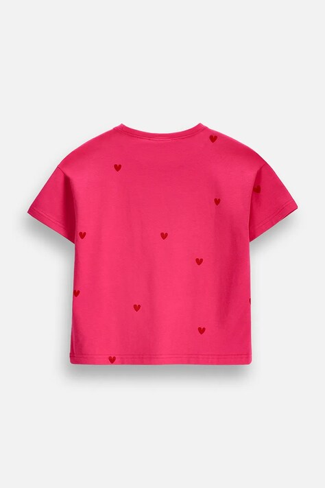 Coccodrillo T-shirt dziecięcy bawełniany z elastanem różowy SUPER FUN GIRL KIDS
