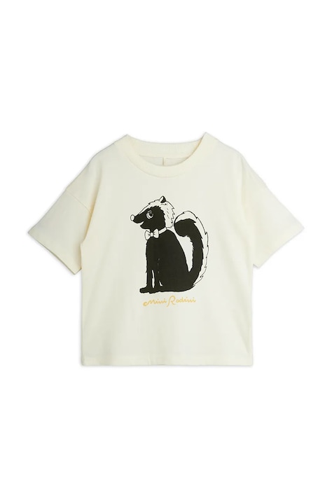 Mini Rodini T-shirt dziecięcy bawełniany Skunk biały 26720112