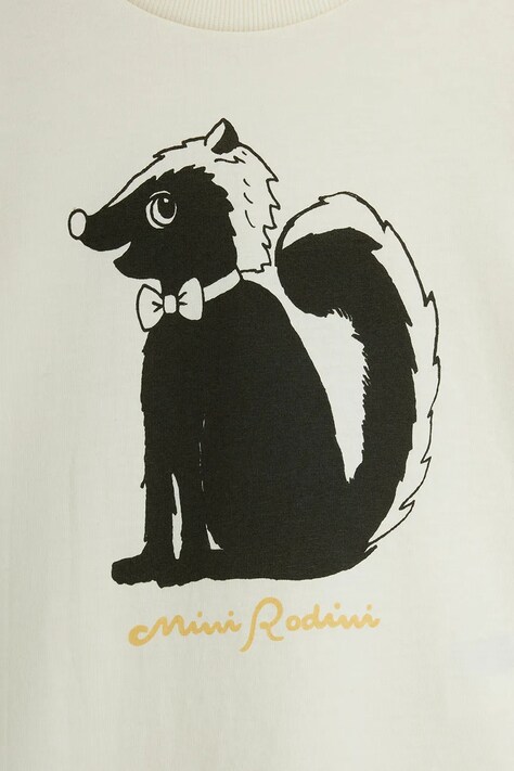 Mini Rodini T-shirt dziecięcy bawełniany Skunk biały 26720112
