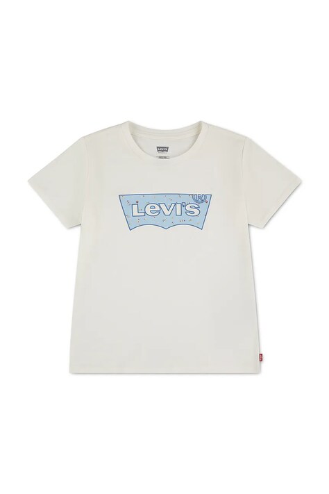 Levi's T-shirt dziecięcy z bawełną BATWING SEASONAL FILL TEE biały 4ER403
