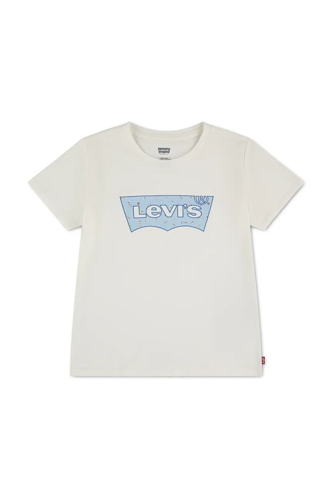 Levi's T-shirt dziecięcy z bawełną BATWING SEASONAL FILL TEE biały 4ER403