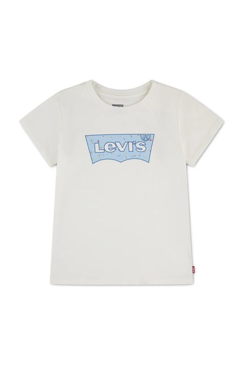 Levi's T-shirt dziecięcy z bawełną BATWING SEASONAL FILL TEE biały 3ER403