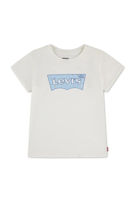 Levi's T-shirt dziecięcy z bawełną BATWING SEASONAL FILL TEE biały 3ER403