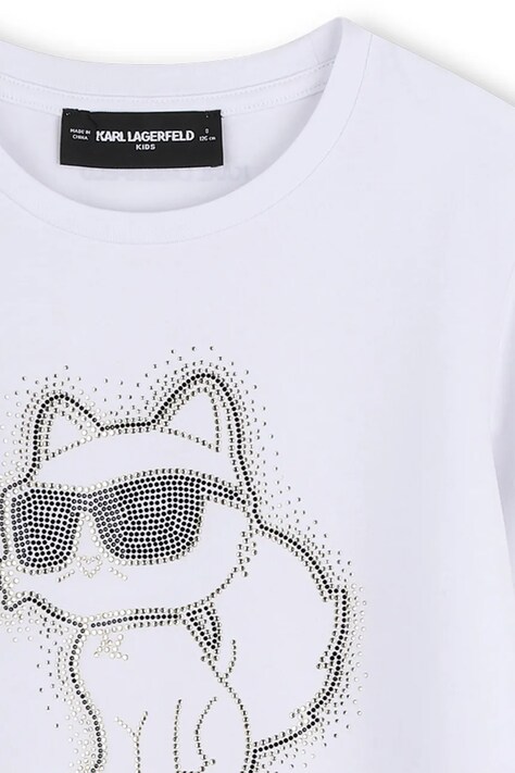 Karl Lagerfeld лонгслів дитячий з бавовною — AW26-TSGZTG, білий — фото 3