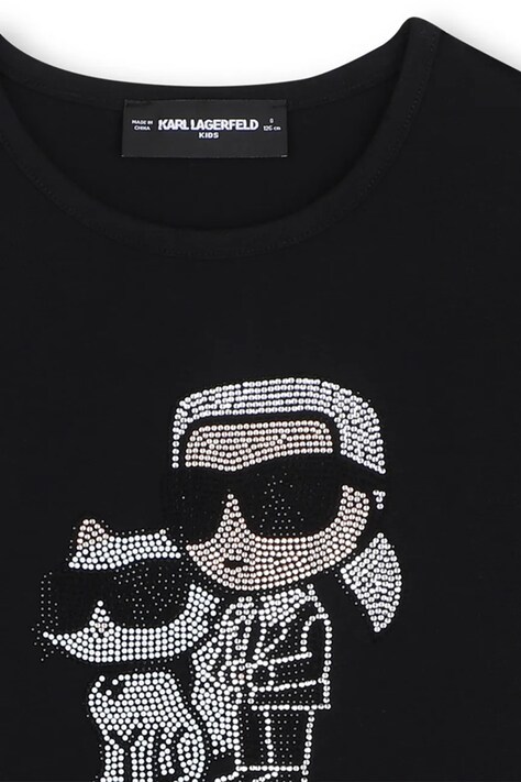Karl Lagerfeld лонгслів дитячий з бавовною — AW26-TSGZTG, чорний — фото 3