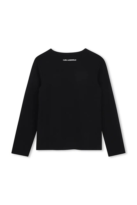 Karl Lagerfeld лонгслів дитячий з бавовною — AW26-TSGZTH, чорний — фото 2