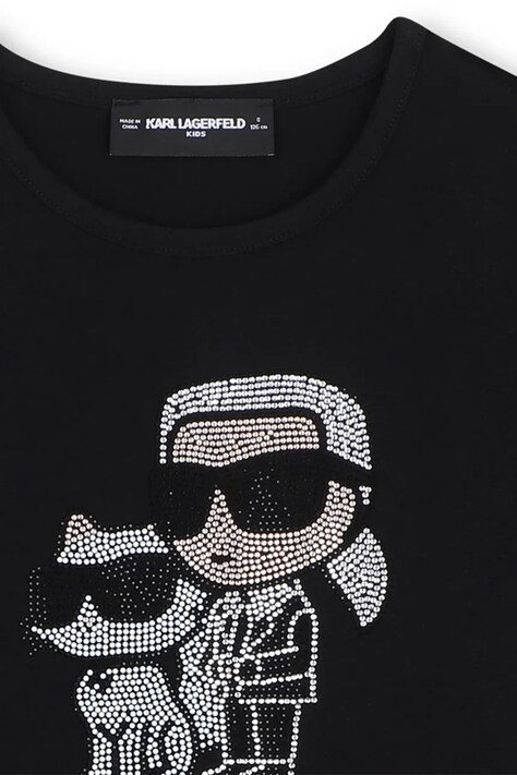 Karl Lagerfeld лонгслів дитячий з бавовною — AW26-TSGZTH, чорний — фото 3