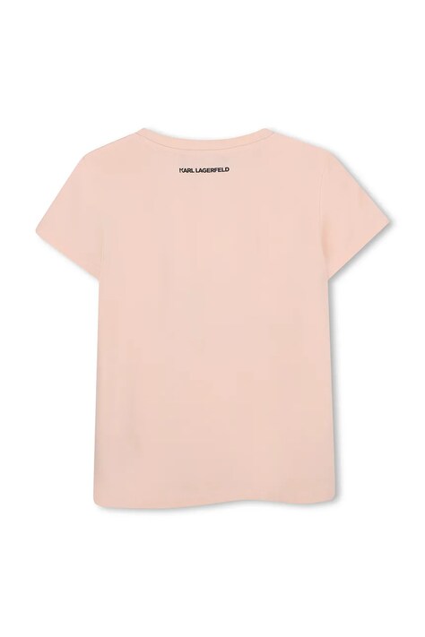 Karl Lagerfeld T-shirt dziecięcy bawełniany różowy Z31308