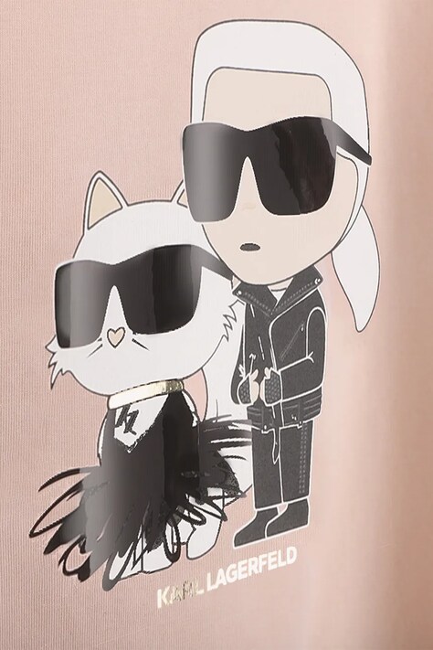 Karl Lagerfeld T-shirt dziecięcy z bawełną różowy Z31308