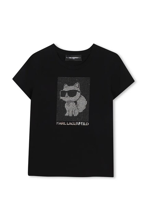 Karl Lagerfeld тениска за деца с памук черна Z31158