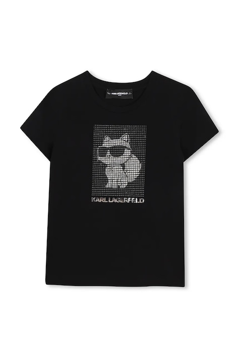 Karl Lagerfeld тениска за деца с памук черна Z31158