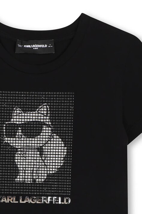 Karl Lagerfeld футболка дитяча з бавовною — AW26-TSGZTO, чорний — фото 3