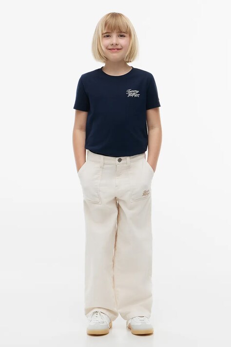 Tommy Hilfiger T-shirt dziecięcy bawełniany granatowy KG0KG09633