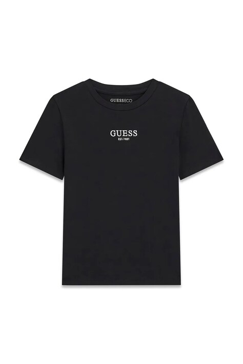 Guess T-shirt dziecięcy bawełniany czarny J6YI44 K7391