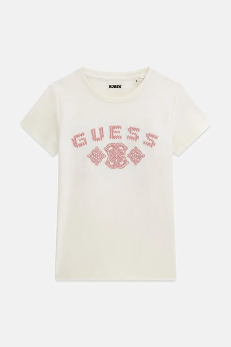 Guess T-shirt dziecięcy bawełniany beżowy J6BI43 K7271