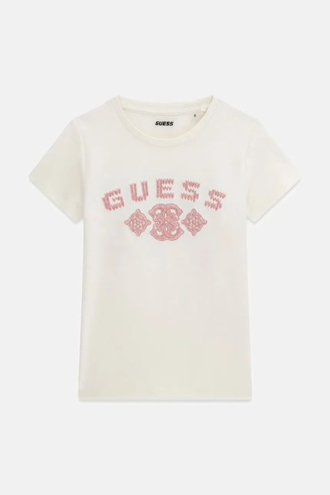 Guess T-shirt dziecięcy bawełniany beżowy J6BI43 K7271