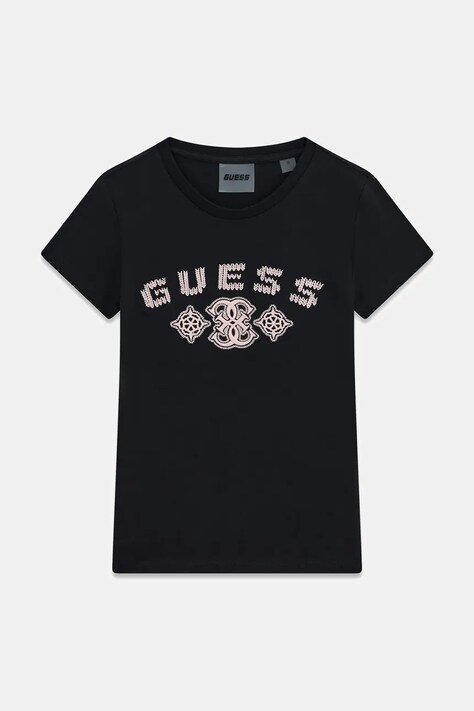 Guess T-shirt dziecięcy bawełniany czarny J6BI43 K7271