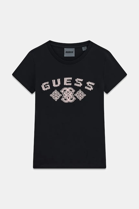 Guess T-shirt dziecięcy bawełniany czarny J6BI43 K7271