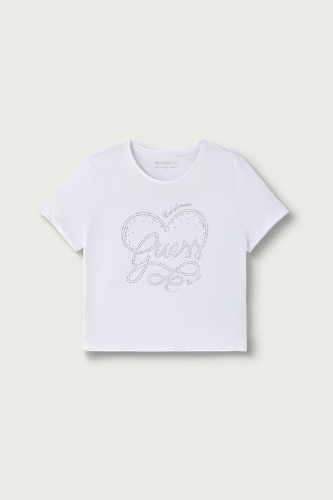 Guess T-shirt dziecięcy bawełniany z elastanem biały J6BI18 K5809
