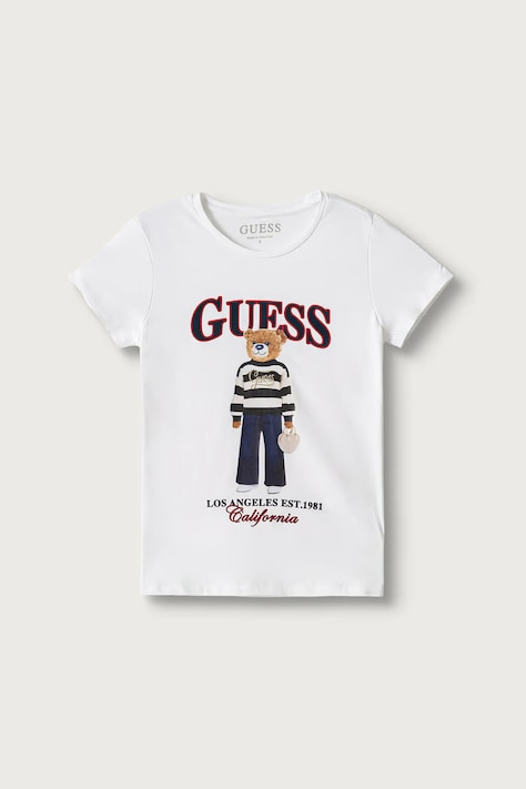 Guess T-shirt dziecięcy bawełniany z elastanem biały J6BI11 K5790