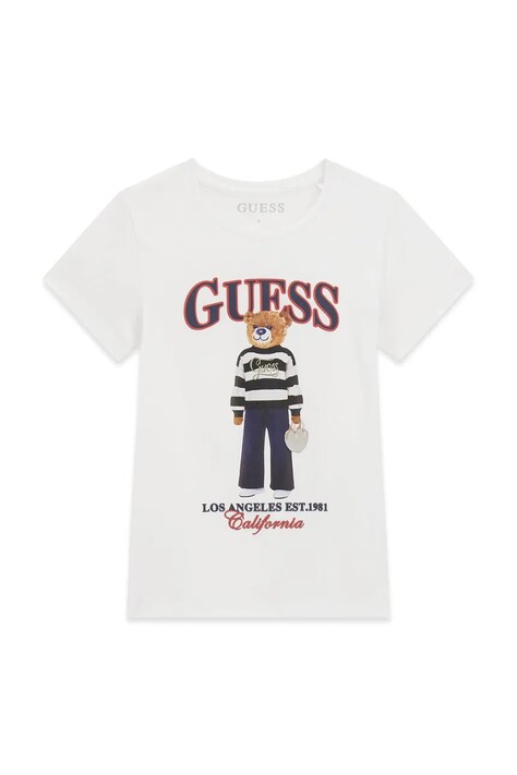 Guess T-shirt dziecięcy bawełniany z elastanem biały J6BI11 K5790